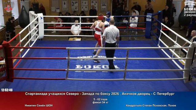 62 финал 54 кг Никитин Семён ШОН Кондратьев Степан Псковская, Псков