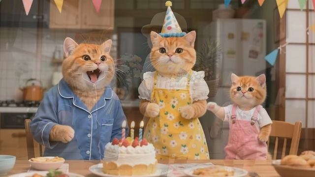 Мама-кошка готовит конфеты на Хэллоуин 🍬🍭 #Рыжий котенок делит это с бездомными кошкам