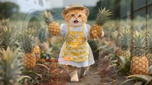 Рыжий котенок счастлив с мамой-кошкой💕# мирный день в дикой природе вместе 🌸🐾 #Смешны