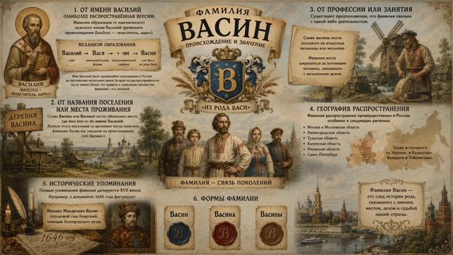 Что означает фамилия Васин?
