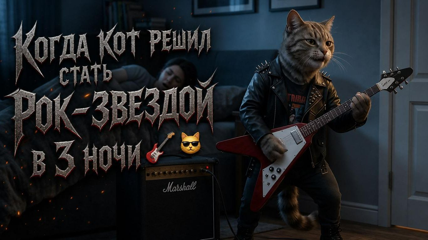 Cat Wakes Up Owner With Metallica Riff (GONE WRONG)