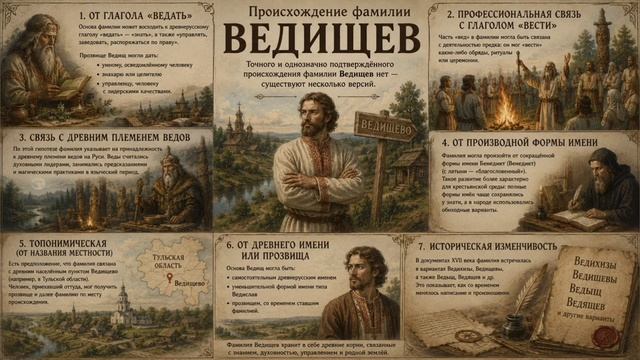 Что означает фамилия Ведищев?