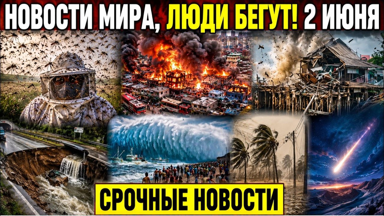 Новости Сегодня 02.06.2026 - Катаклизмы❗ Пожары❗ Тайфун❗ Взрыв В Индонезии❗ Землетрясение Италия❗