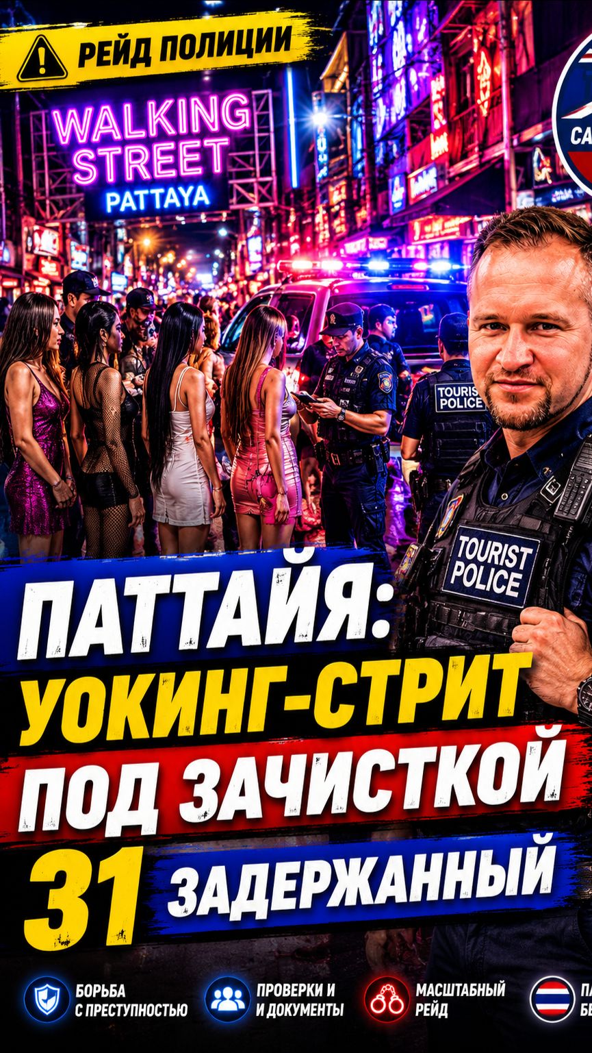 ПАТТАЙЯ: УОКИНГ-СТРИТ ПОД ЗАЧИСТКОЙ: 31 ЗАДЕРЖАННЫЙ #новости #новостисегодня #паттайя