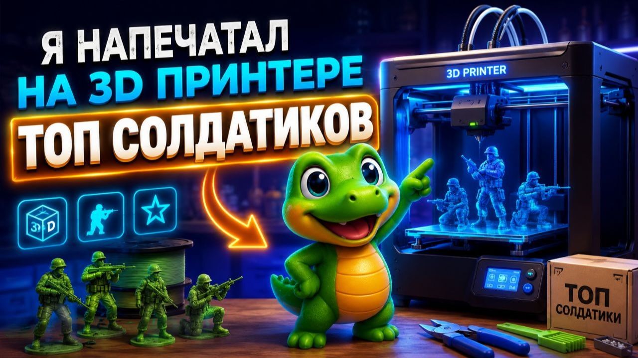 Я напечатал на 3D принтере топ солдатиков