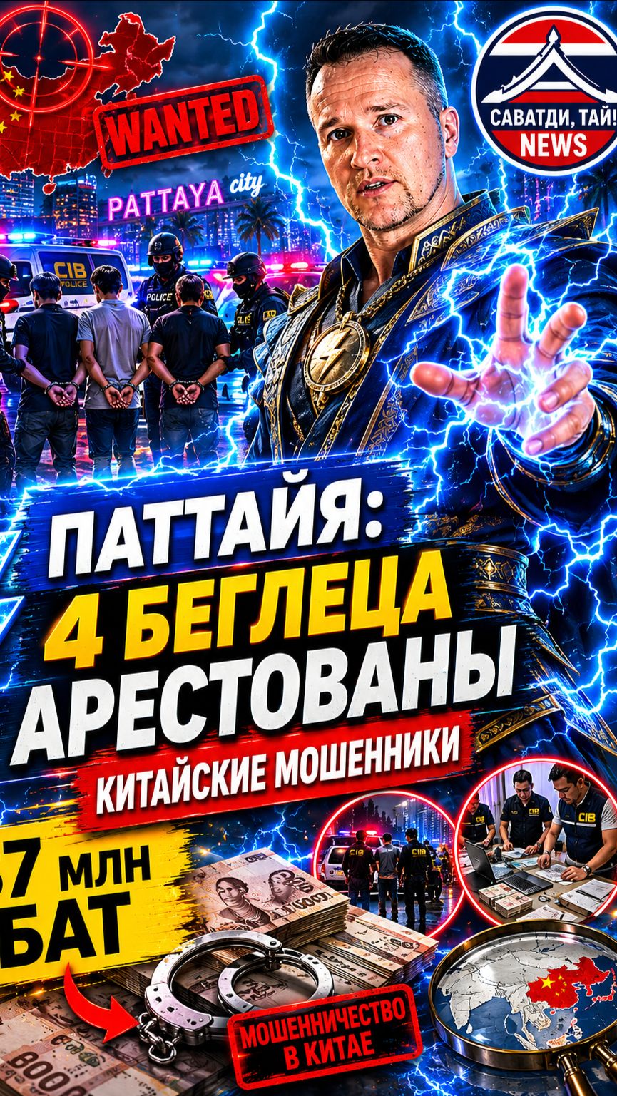 В ПАТТАЙЕ ПОЙМАЛИ БЕГЛЫХ МОШЕННИКОВ НА 87 МИЛЛИОНОВ БАТ #новости #новостисегодня #паттайя