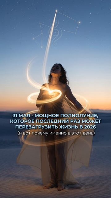 31 мая - мощное ПОЛНОЛУНИЕ, которое последний раз может перезагрузить жизнь в 2026: