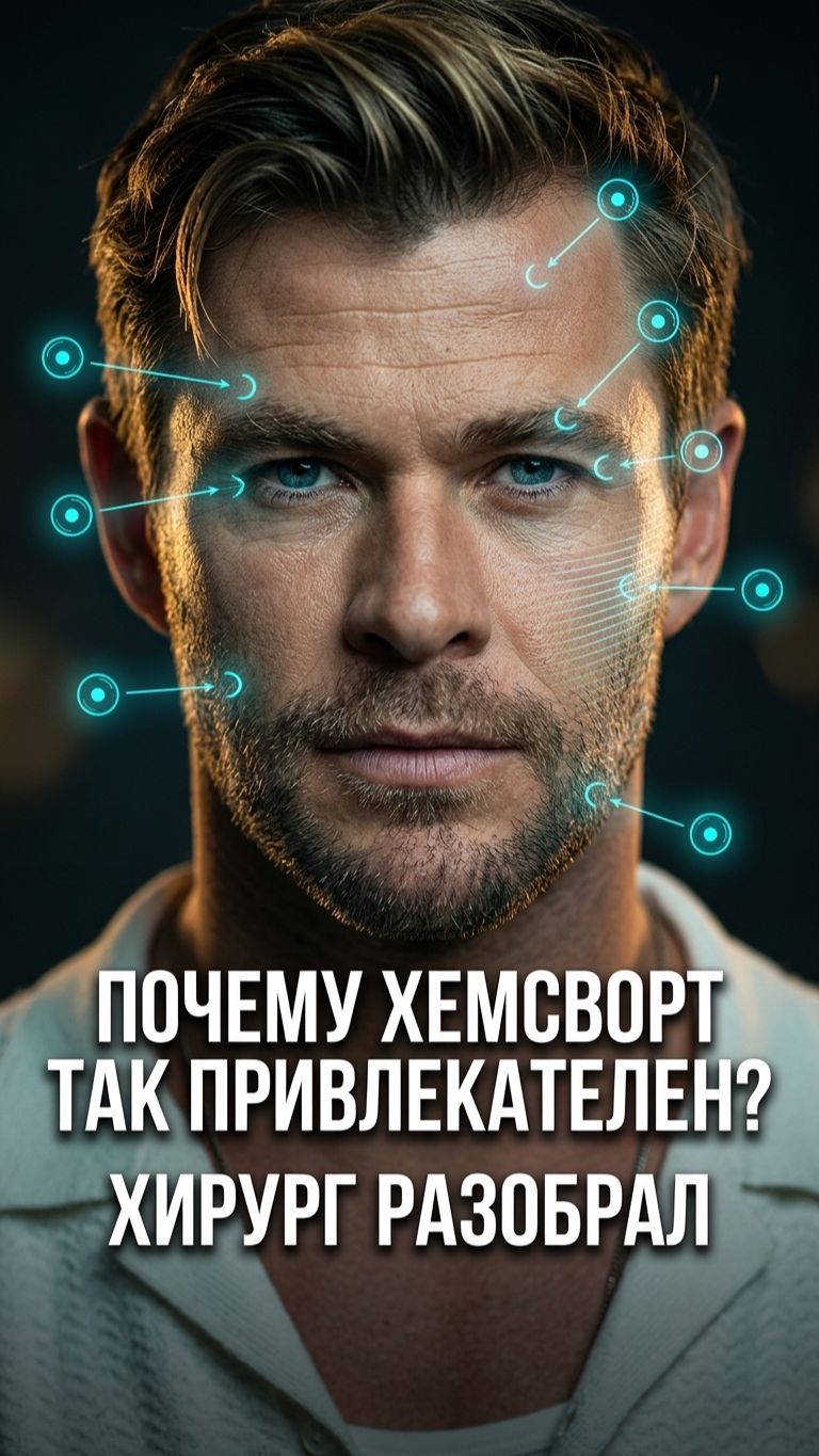Хирург разбирает лицо Криса Хемсворта. Почему он красив без ботокса?