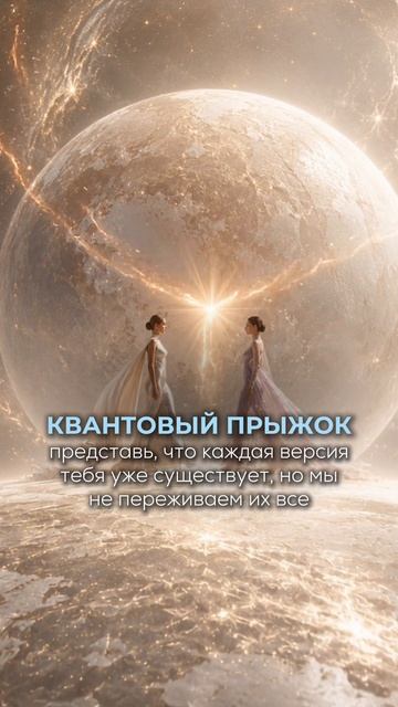 КВАНТОВЫЙ ПРЫЖОК  Представь, что каждая версия тебя уже существует, но мы не переживаем их все