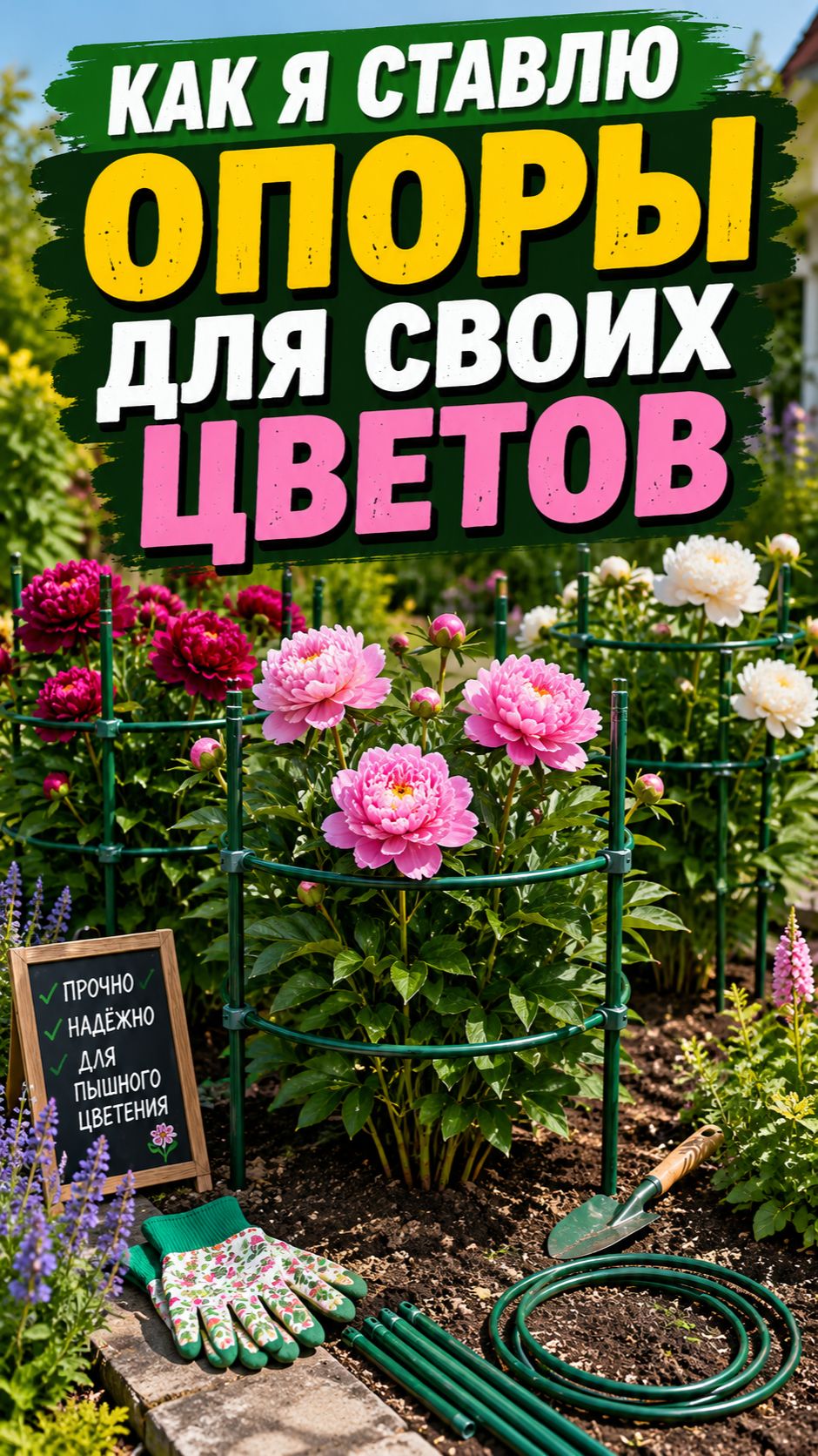 Как я ставлю опоры для своих цветов