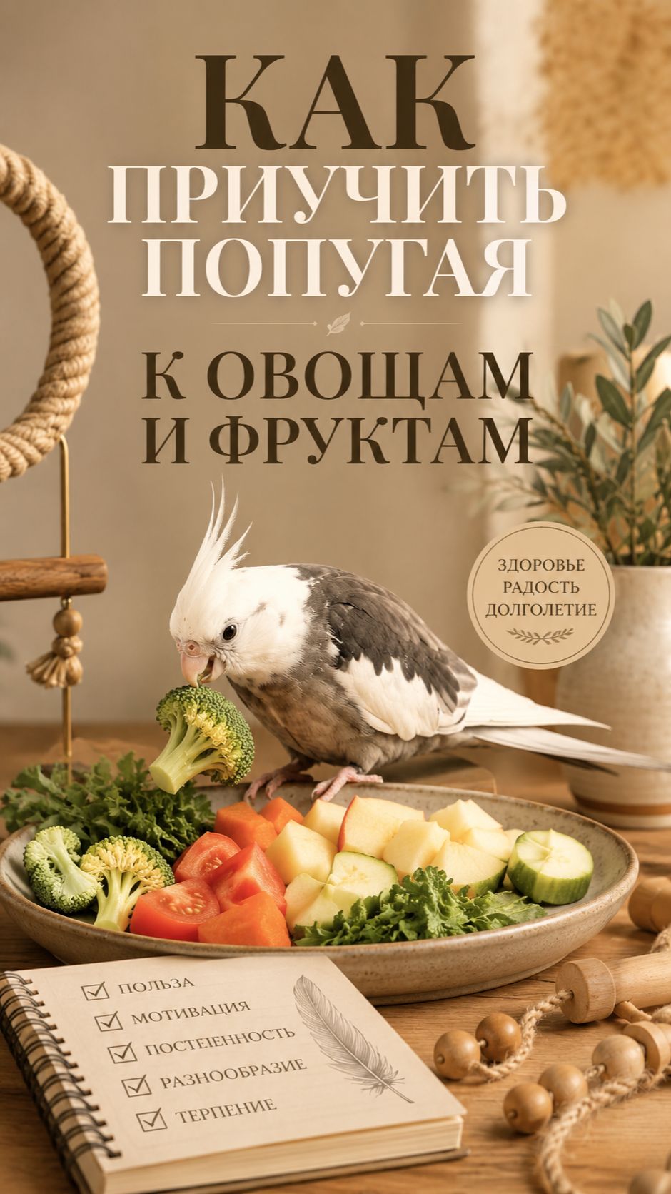 Как приучить попугая к овощям и фруктам