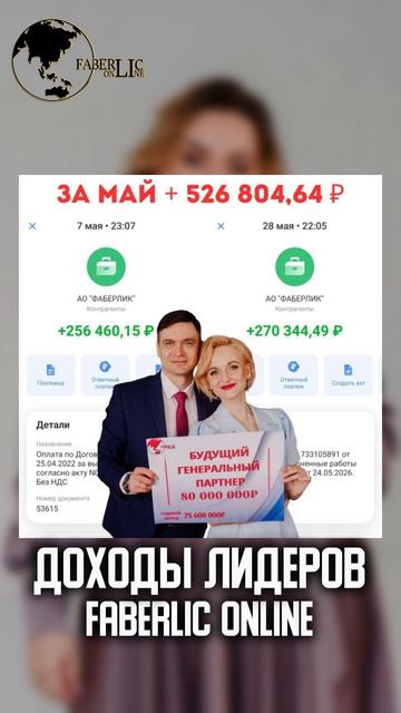 Поздравляем лидеров проекта FaberlicOnline с получением своих доходов за 7 каталог!