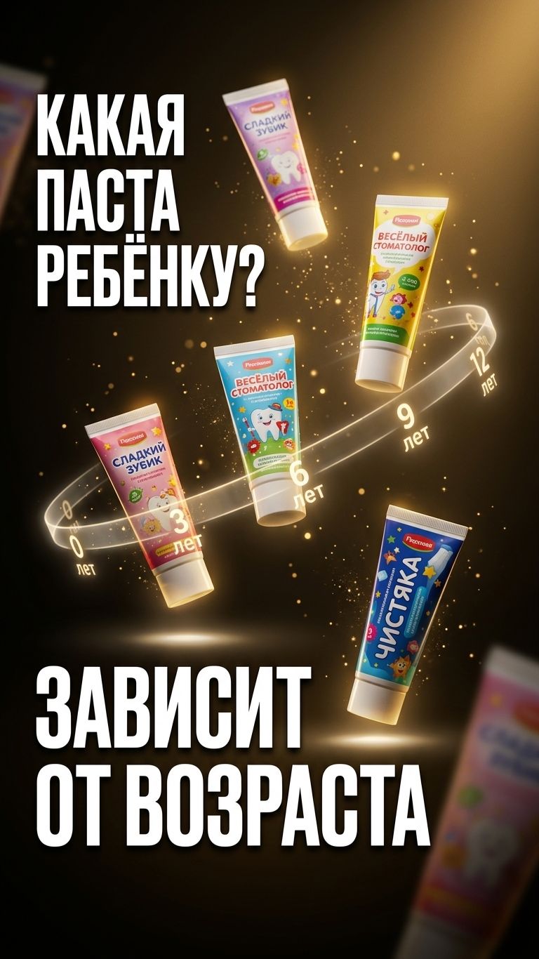 Детская паста по возрасту: 1000 Ppm до 6 лет, 1400 Ppm после. Кариес не ждёт.