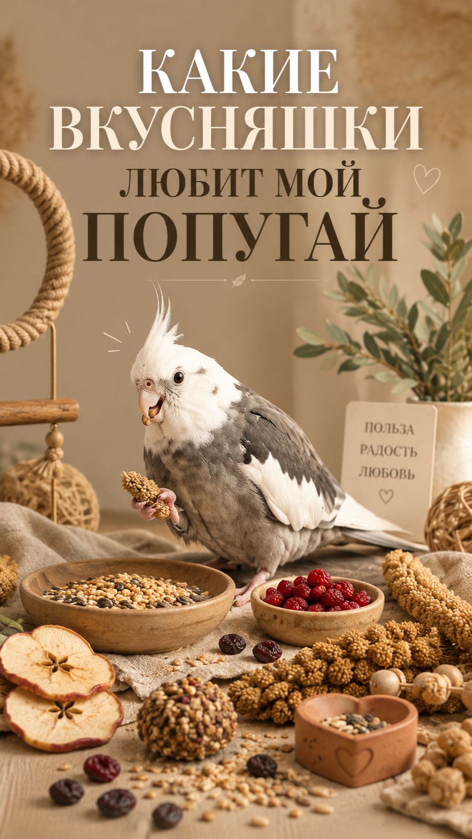Какие вкусняшки любит мой попугай