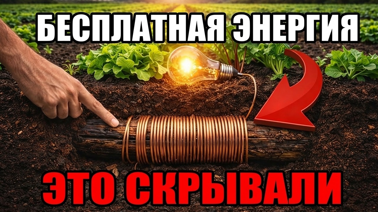 БЕСКОНЕЧНАЯ энергия_ закопайте медь и дерево ТАК — секрет «ЭЛЕКТРИЧЕСКОЙ земли»!