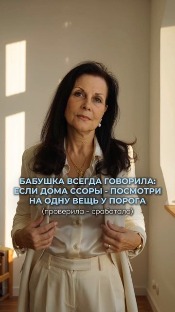 Бабушка всегда говорила: если дома ссоры - посмотри на одну вещь у порога (проверил - сработало):