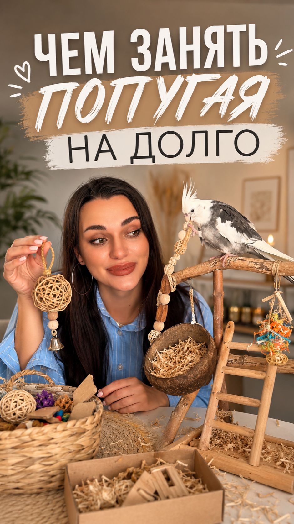 Чем занять попугая на долго