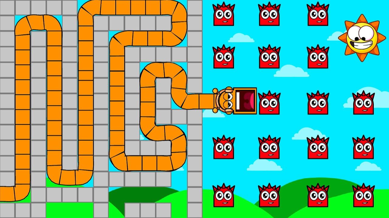 Становимся самой ДЛИННОЙ змеей-Спрунки в Гигантском лабиринте Maze Mayhem. Игры. Мультики для детей