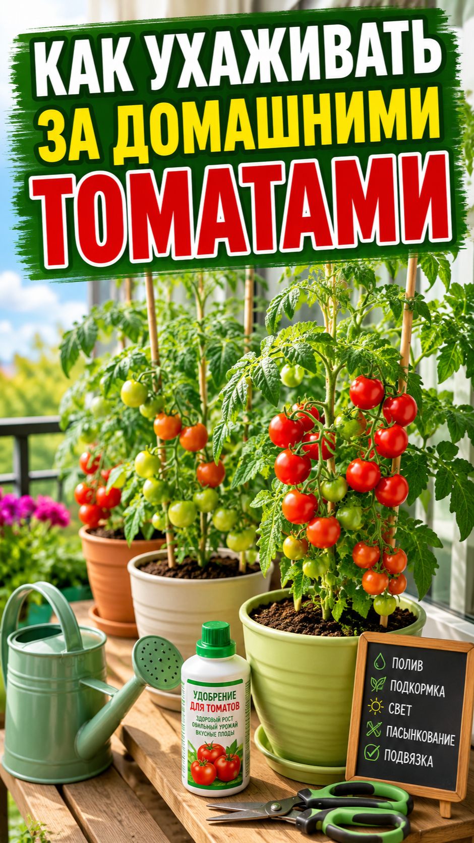 Как ухаживать за домашними томатами