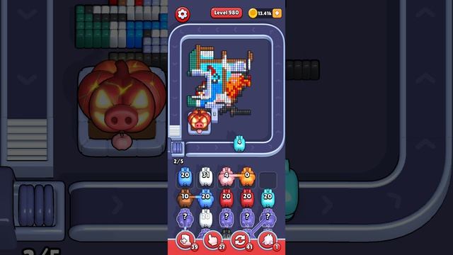 Прохождение 980 уровня Pixel Flow