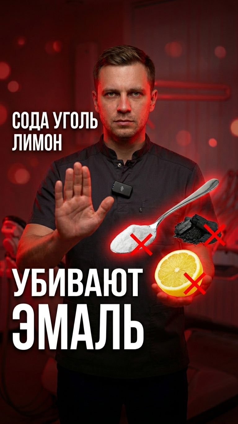 🦷 Почему сода, уголь и лимон разрушают твои зубы