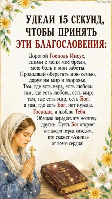 УДЕЛИ 15 СЕКУНД, ЧТОБЫ ПРИНЯТЬ ЭТИ БЛАГОСЛОВЕНИЯ