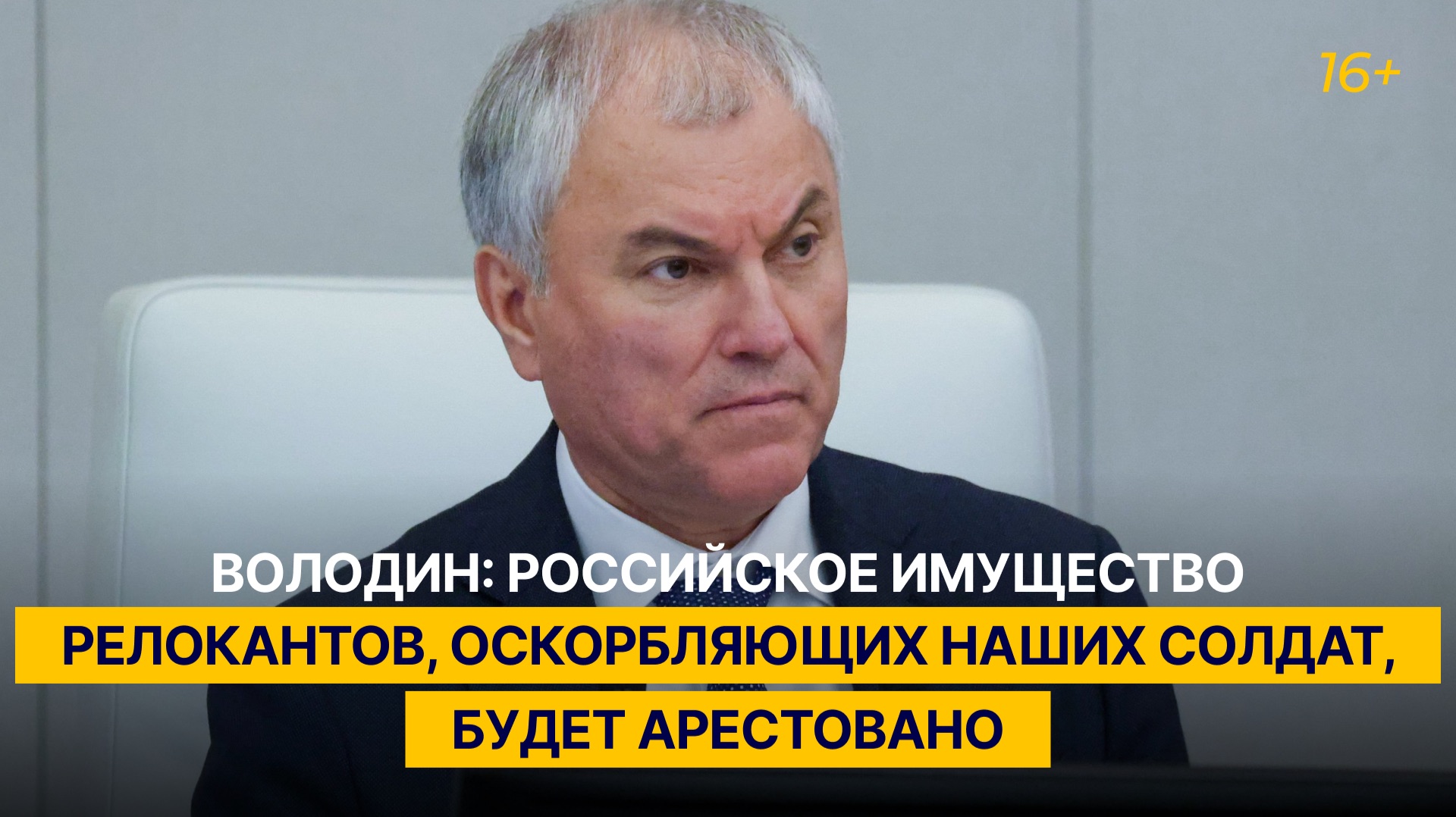 Володин: российское имущество релокантов, оскорбляющих наших солдат, будет арестовано