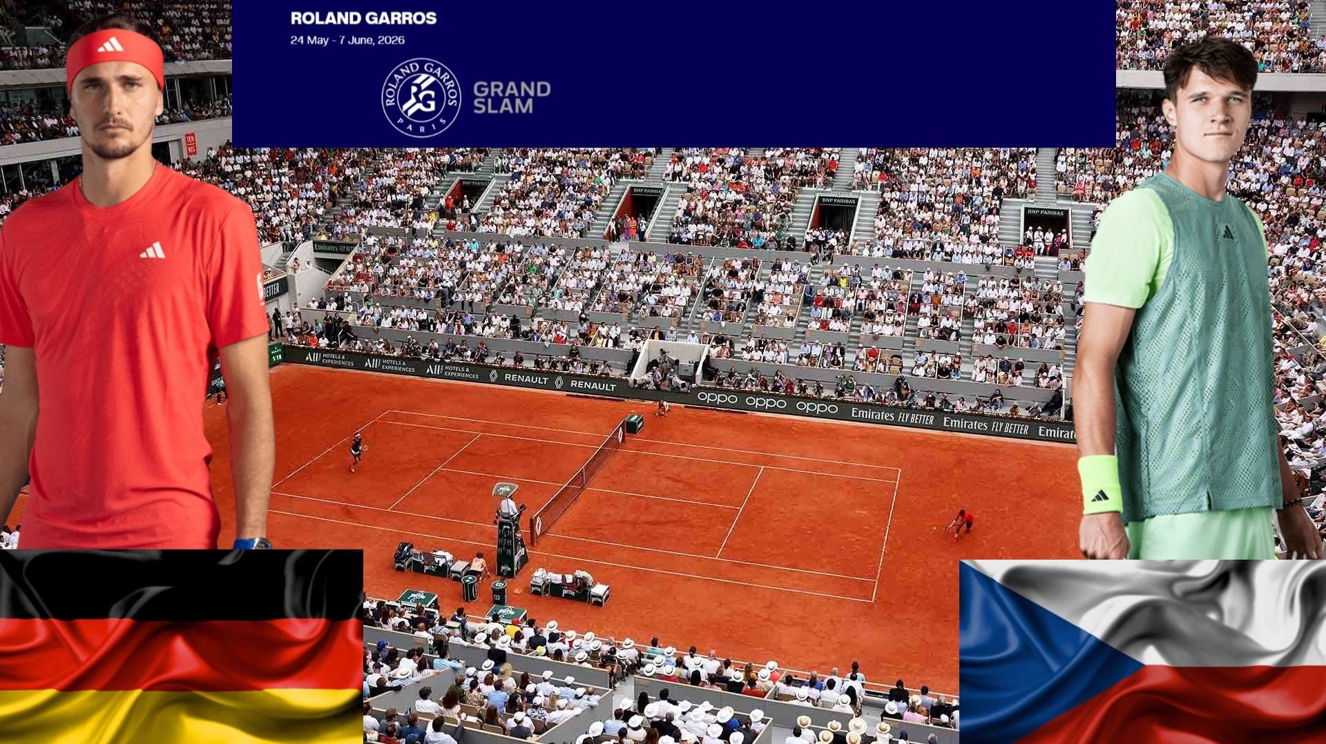 05/06 15:30 (2) 🇩🇪Александр Зверев - (26) 🇨🇿Якуб Меншик / 🏆Grand Slam Ролан Гаррос. 🇨🇵Париж.