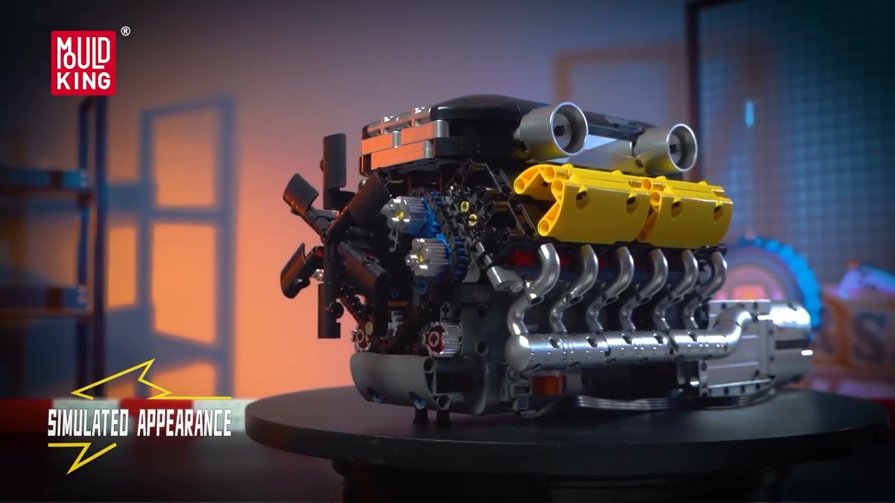 Mould King 10202 Lambo Supercar V12 Engine + Transmission Конструктор двигун