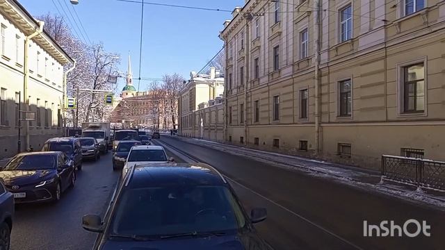 поездка на экскурсионном трамвае маршрут Т5 По улицам Санкт-петербурга+Факты о СПб    2 часть