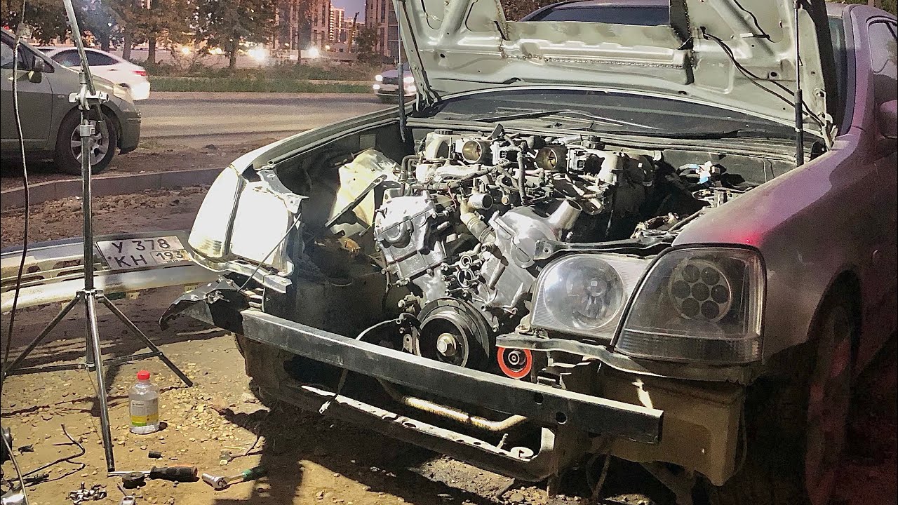 Чистка мотора V12 1gzfe Toyota Progres