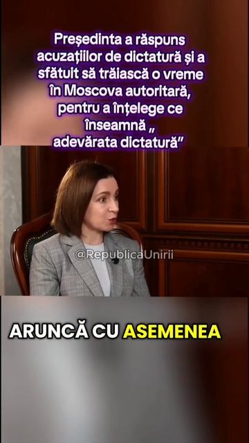 🔴 Președinta A Răspuns Acuzațiilor De Dictatură și A Sfătuit Să Trăiască O Vreme în Moscova
