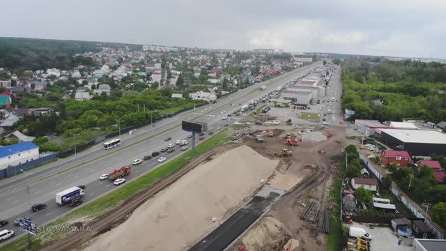 В Самаре продолжается строительство дублера Московского шоссе / уложен нижний слой асфальта / Russia