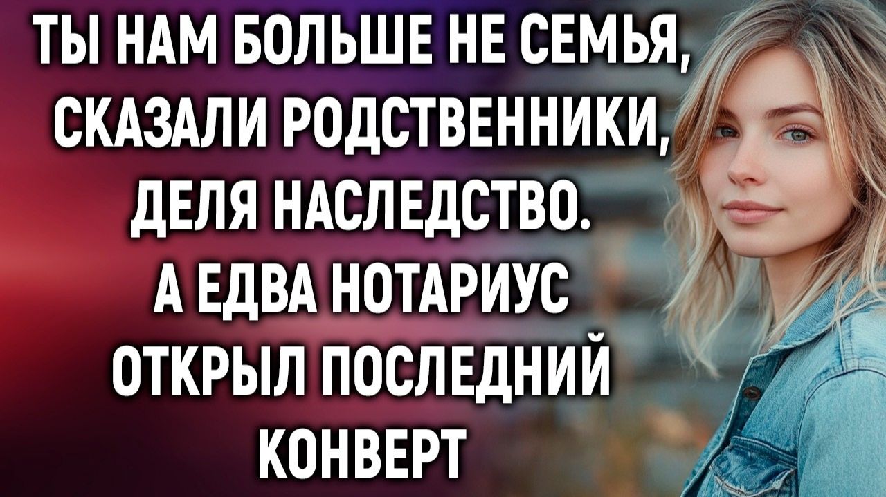 Ты нам больше не семья, сказали родственники, деля наследство. А едва нотариус…