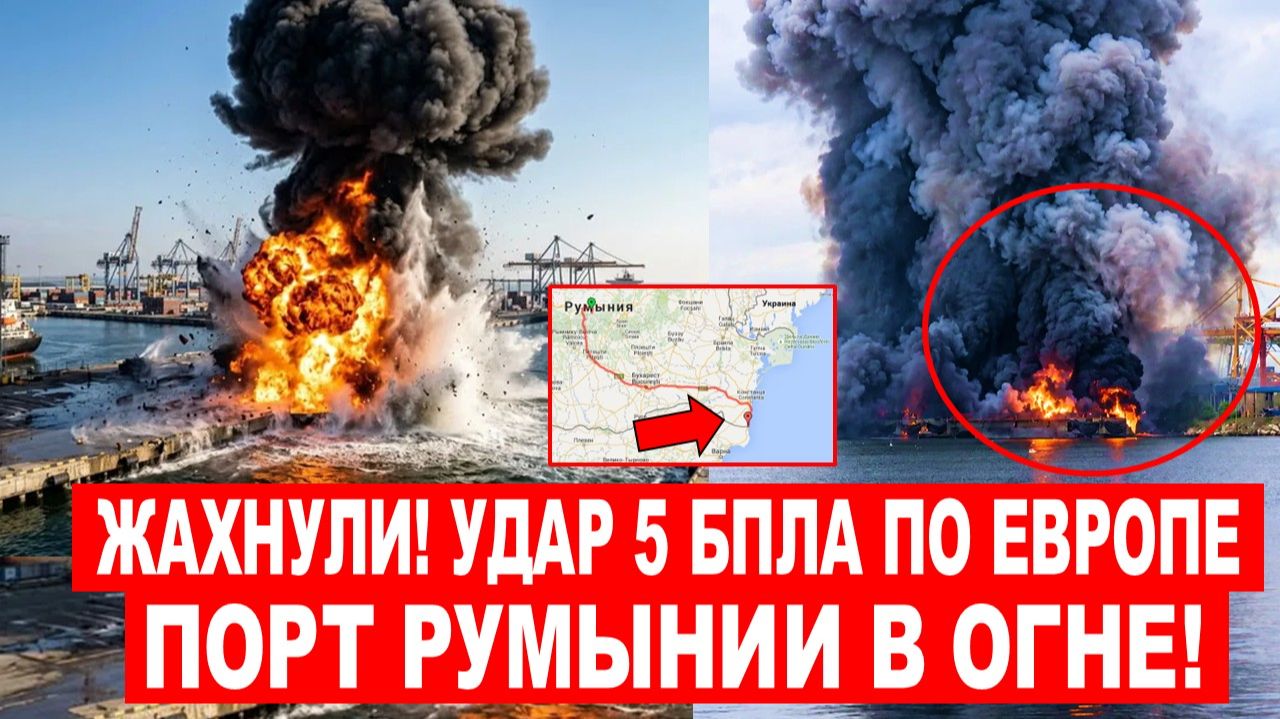 Жахнули! УДАР 5 БПЛА по Европе | Порт в Констанце Румыния в ОГНЕ!