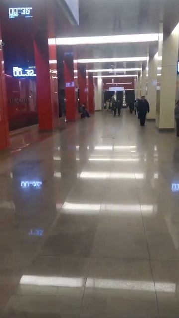 Станция метро Яхромская интерьер, поезда, пассажиры Москва, Светло-зелёная Линия Фрагмент 5