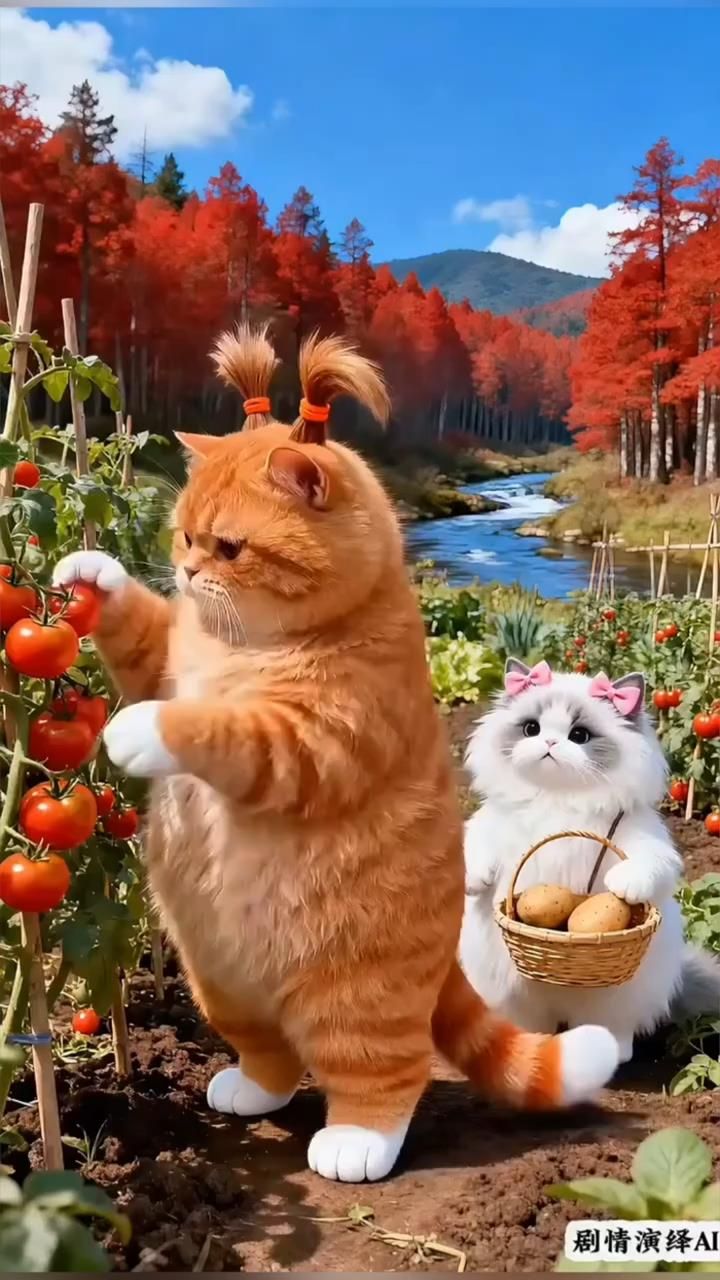🍂 Прекрасный осенний день и ужин у рыжего котика-пухляша и его кошечки 🍂