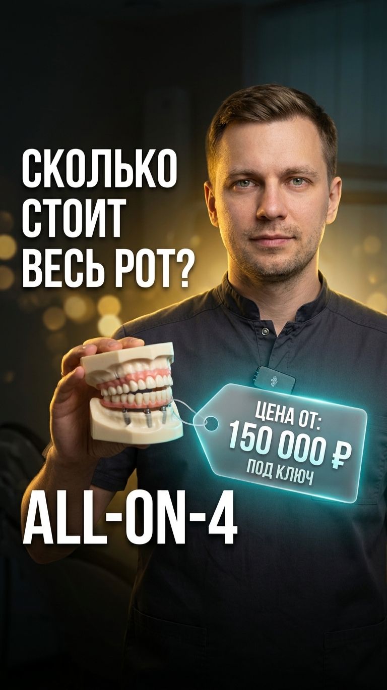 🔩 All-on-4 и All-on-6 в Краснодаре: сколько стоит сделать весь рот