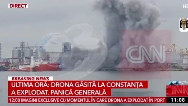 ⚡️Кадры взрыва морского дрона около румынского порта Констанца публикуют СМИ.

Беспилотник, вероятно