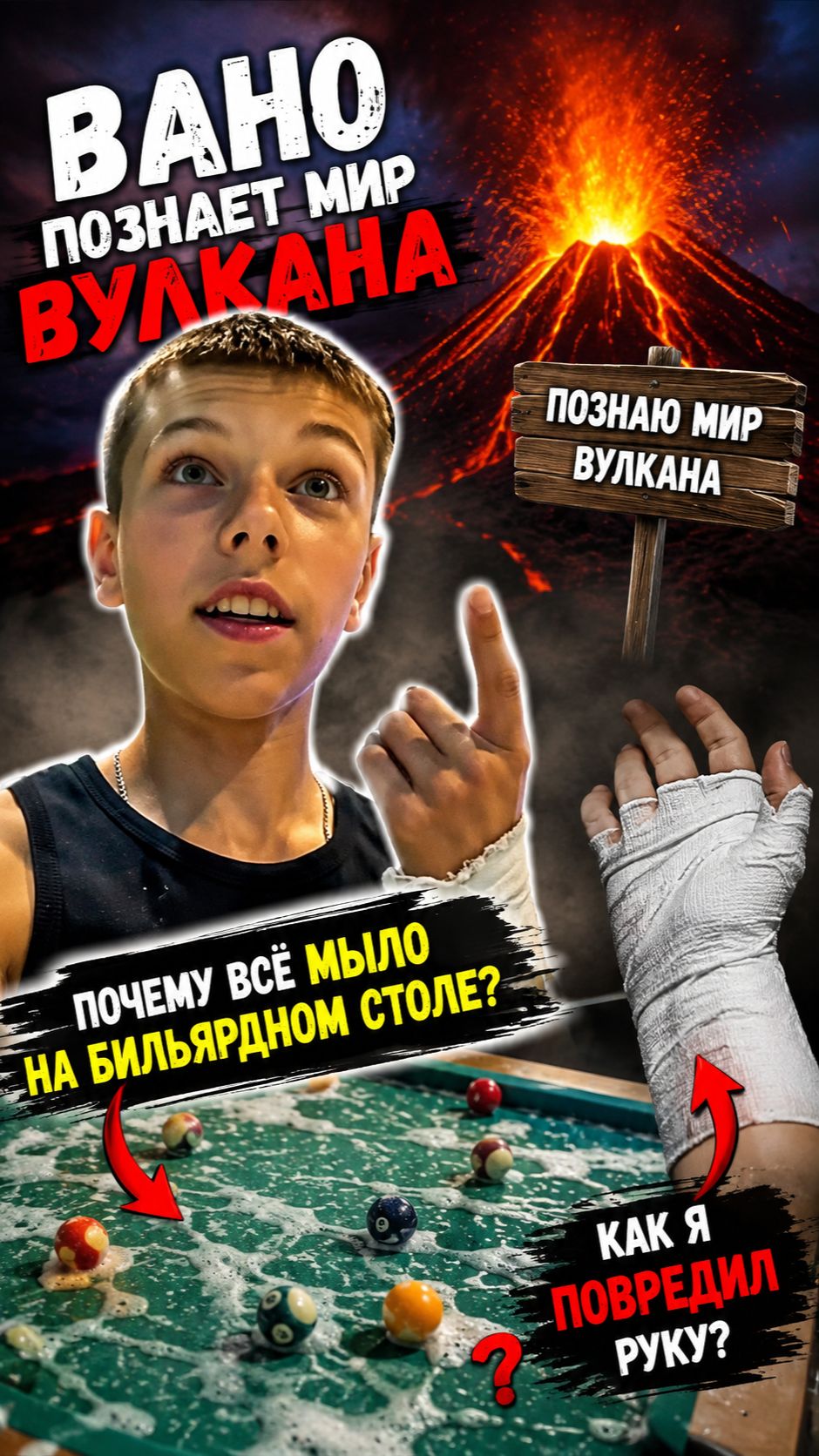 ВАНО ПОЗНАЁТ МИР ВУЛКАНА 🌋 | Почему весь бильярдный стол был в мыле и как я повредил руку?