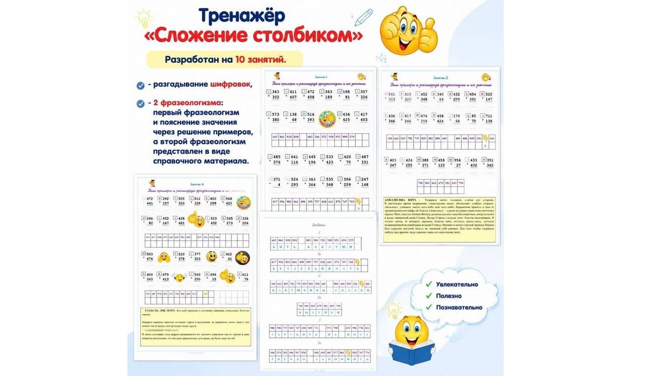 Скорочтение и математика. Тренажер-шифровка 