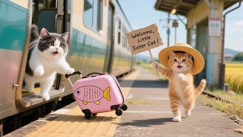 Мама-кошка и рыжий котенок приглашают лучших друзей поиграть в японскую деревню и волшебство куклы к