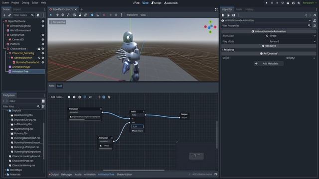 Godot 3D: Анимация персонажа.  Animation Tree.