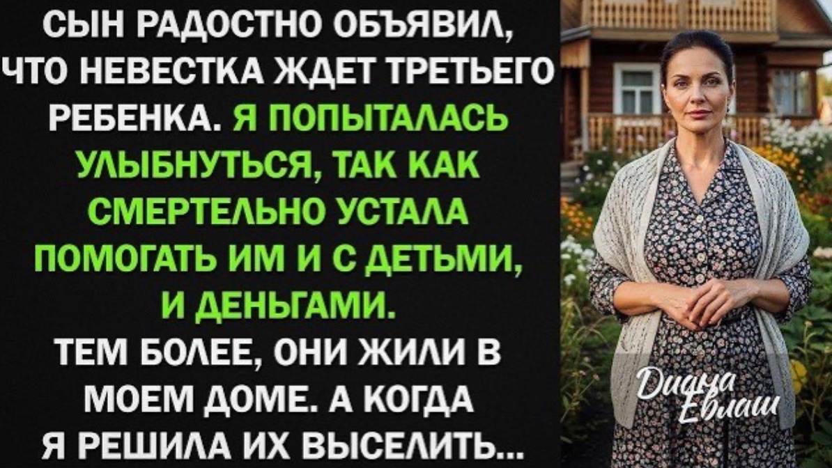 объявил, что невестка ждет 3-го ребенка. Я устала помогать и решила их выселить из своего дома!
