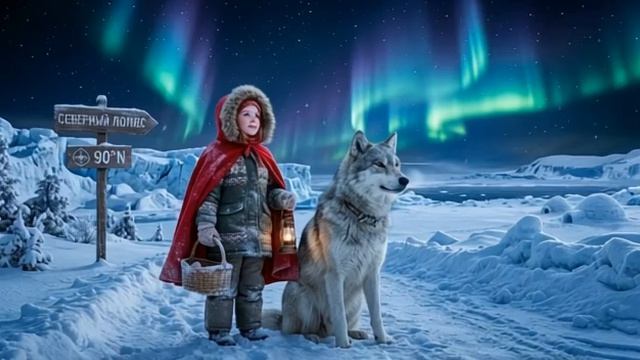 Красная шапочка и Серый волк на северном полюсе
