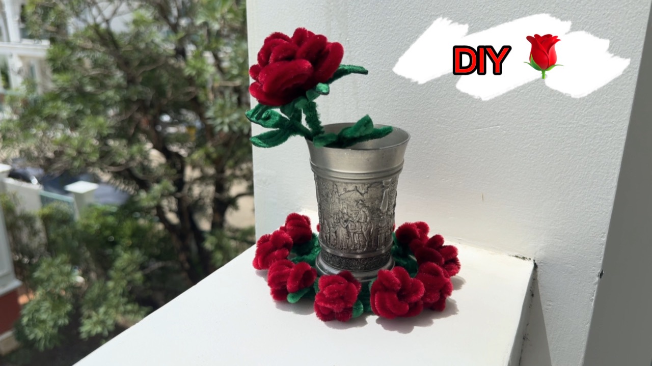 Милая подставка 🌹🌹🌹 из пушистой проволоки 🌹🌹🌹