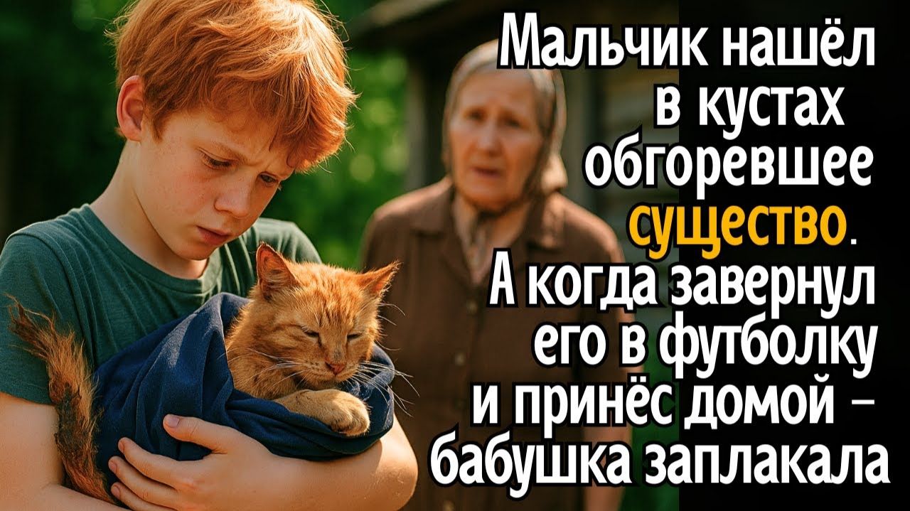 Мальчик нашёл в кустах обгоревшее существо. А когда завернул его в футболку и принёс домой, бабушка