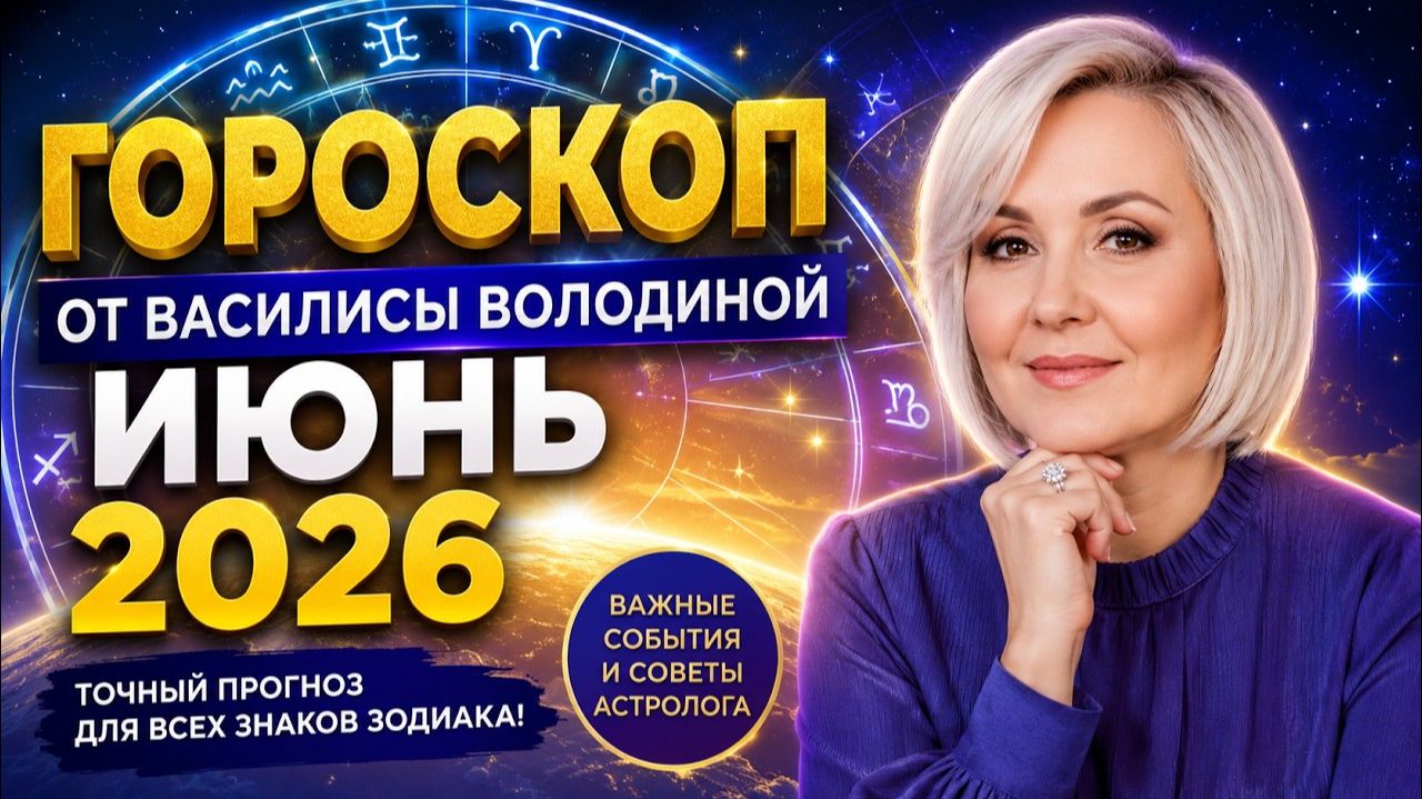 Гороскоп от ВАСИЛИСЫ ВОЛОДИНОЙ на ИЮНЬ 2026 года