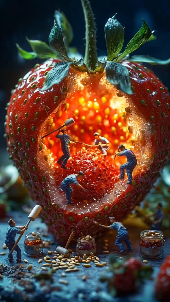🍓 Лилипутики-рабочие мастерски обрабатывают фрукты и не только 🍓