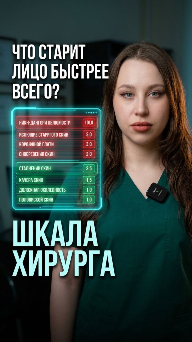 Шкала старения лица от хирурга: солнце, стресс и филлеры — что старит сильнее всего